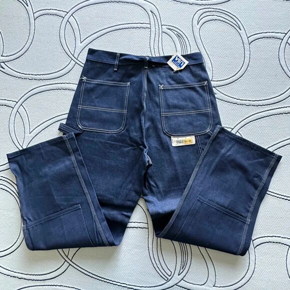 Vintage Sears Union Made in USA Denim Double Knee Carpenter Jeans Size 34X30 - Picture 1 of 8